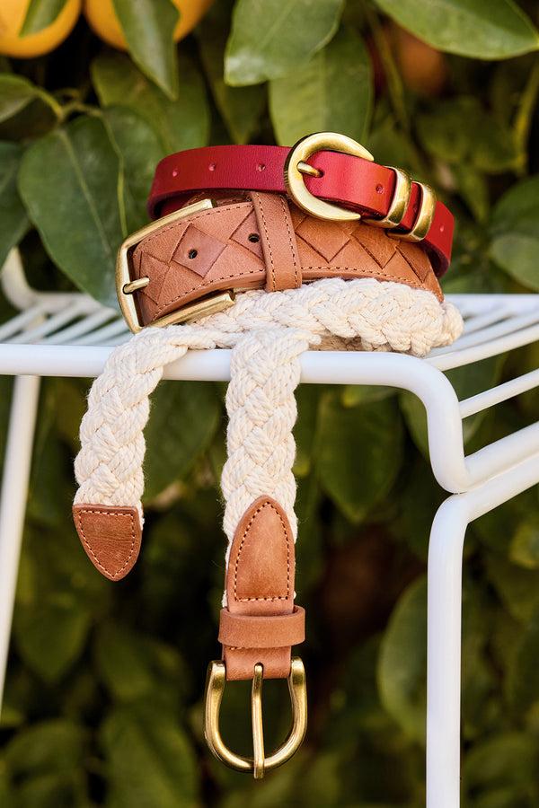 Everve Montana Skinny Belt Red