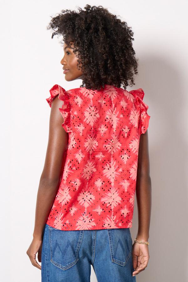 Everve Nadia Flutter Top Red