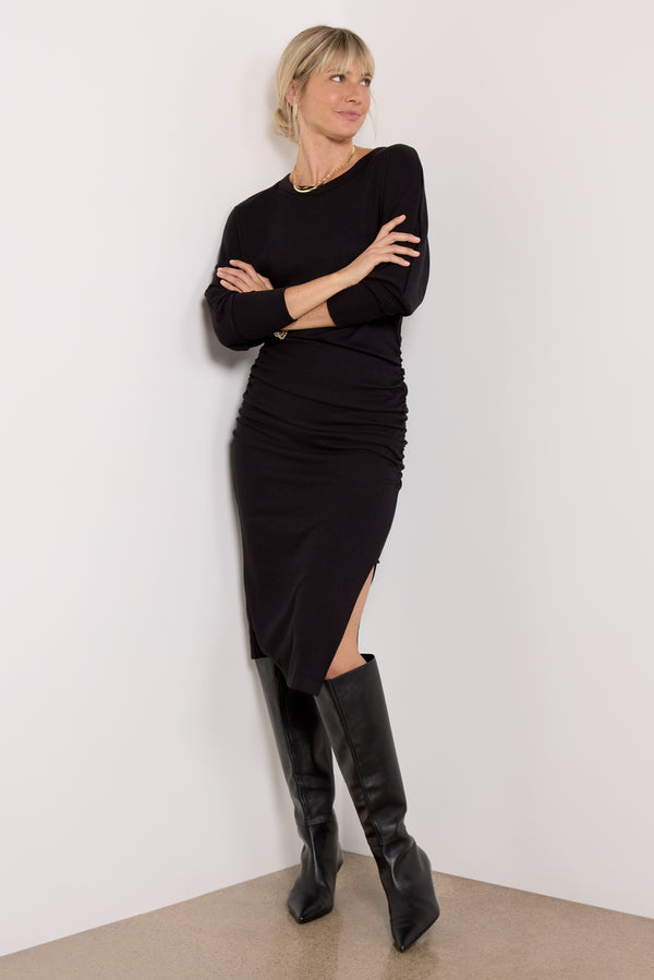 everve Natalie Midi Dress Black