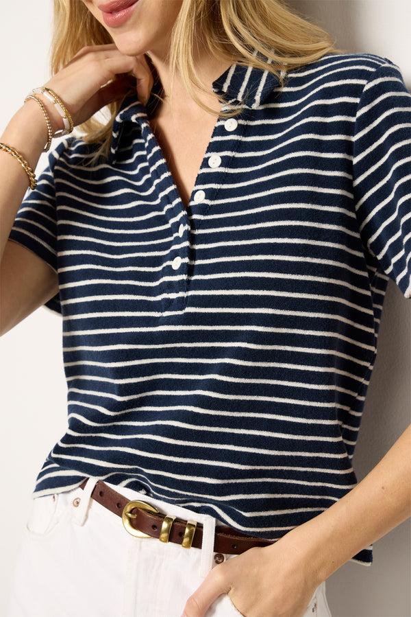 Everve Naveli Top Navyivorystripe