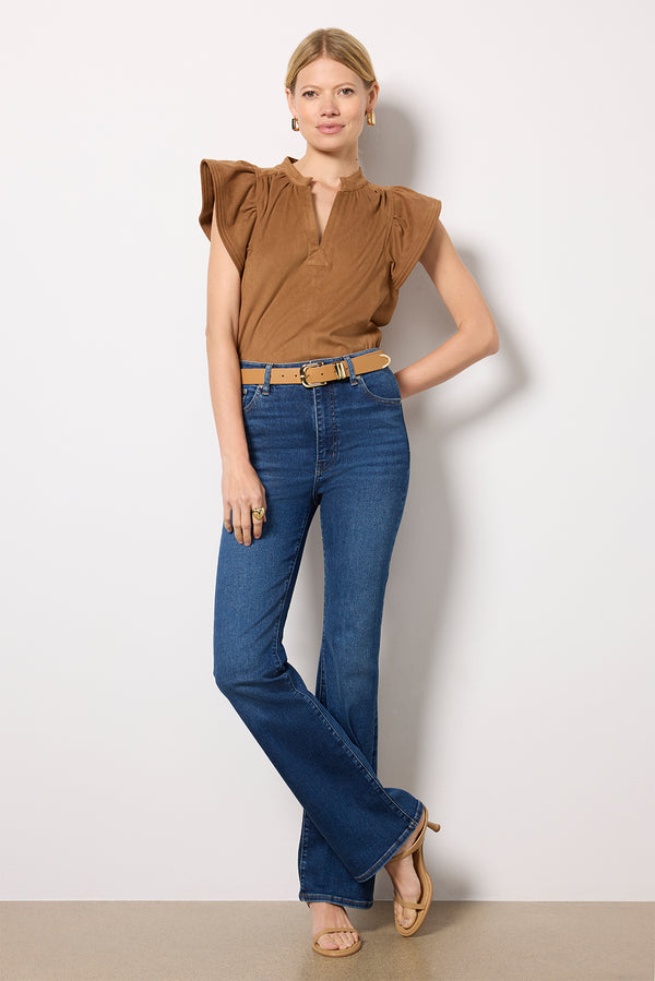 everve Nell Flutter Top Brown