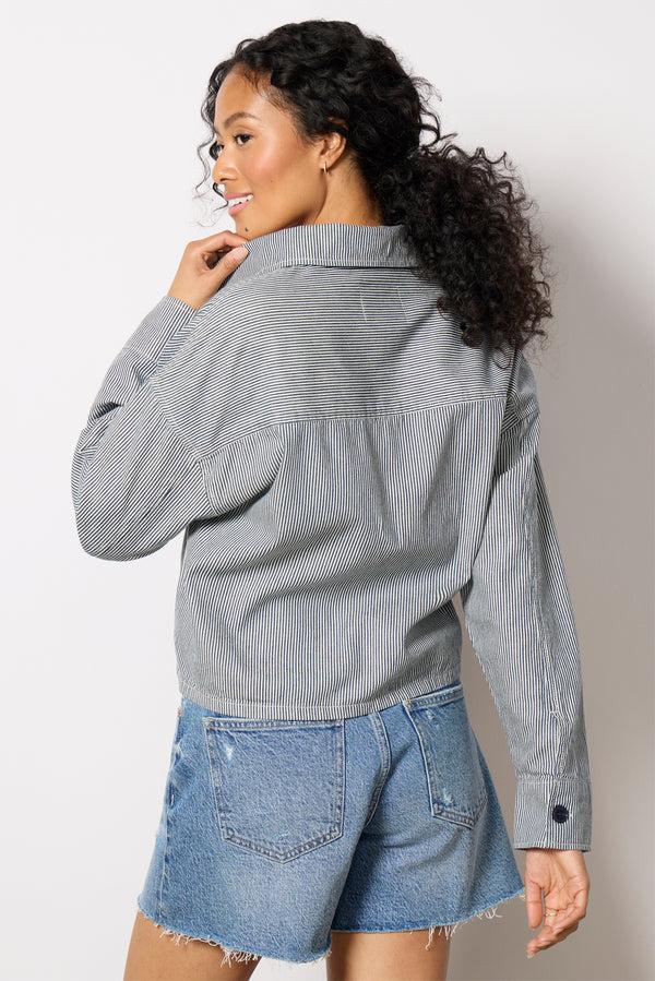 Everve Night Owl Shacket Yachtstripe