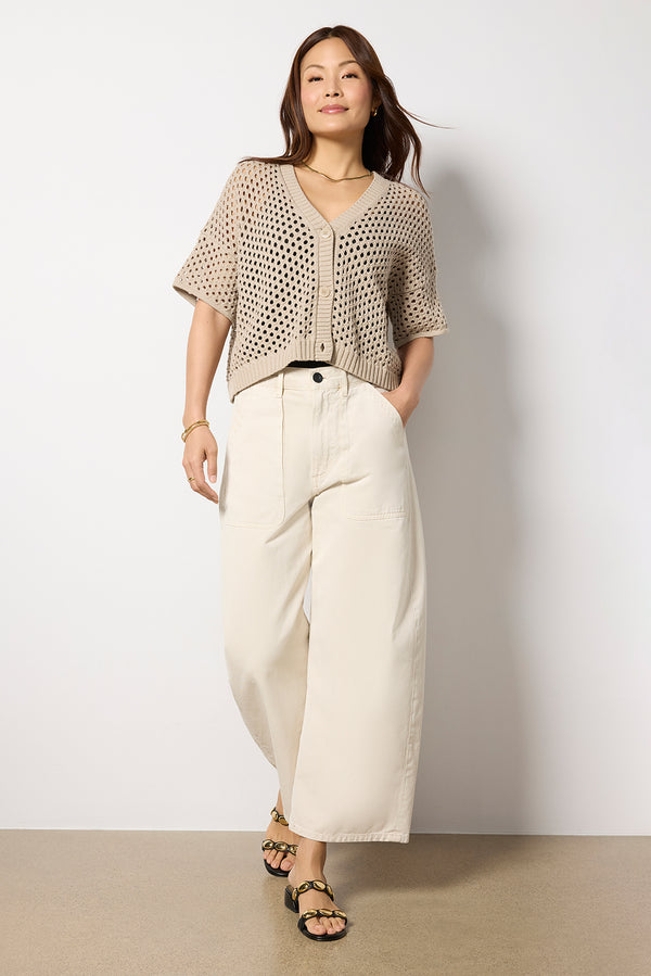 Everve NINA POINTELLE SS CARDI Fawn