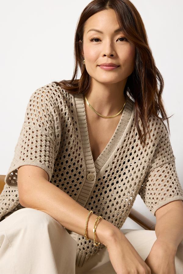 everve NINA POINTELLE SS CARDI Fawn