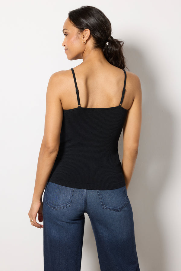 Everve Nina Seamless V-Neck Tank Black