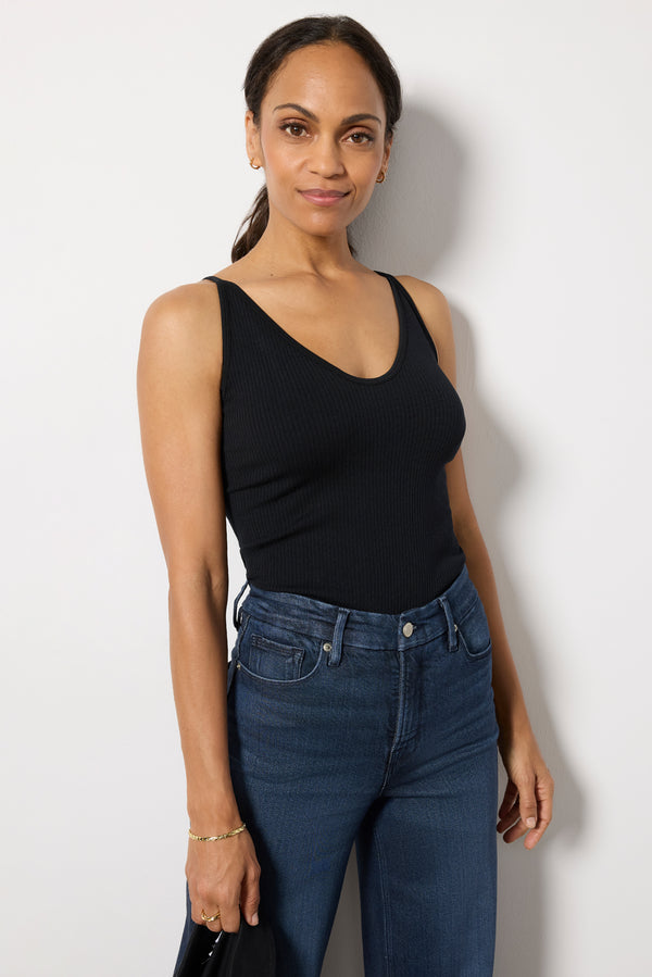 everve Nina Seamless V-Neck Tank Black