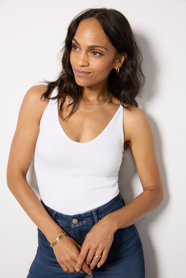 everve Nina Seamless V-Neck Tank White