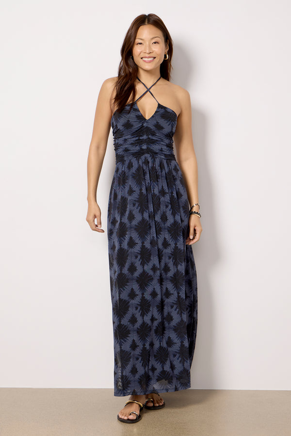 Everve Noa Dress Blueabstractprint