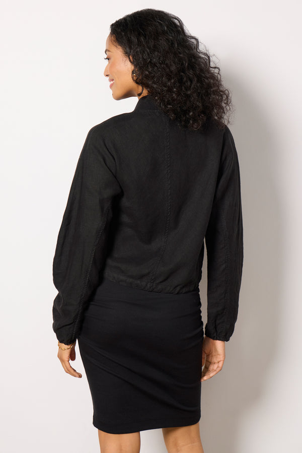 Everve Noa Relaxed Linen Bomber Washedblack