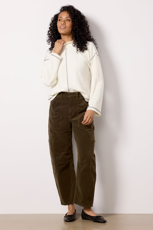 Everve Noah Coverstitch Top Cream