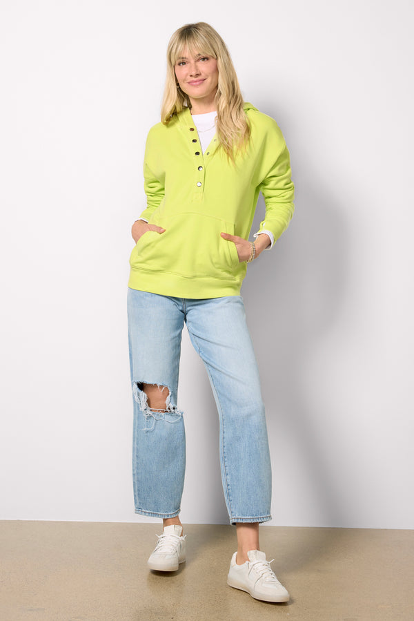 Everve Nola Snap Detail Hoodie Washedcitron