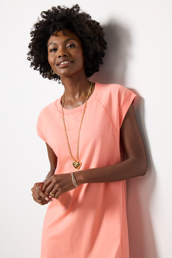 Everve Nora Muscle Dress Coral