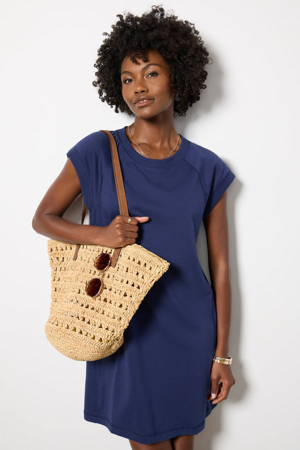 Everve Nora Muscle Dress Navy