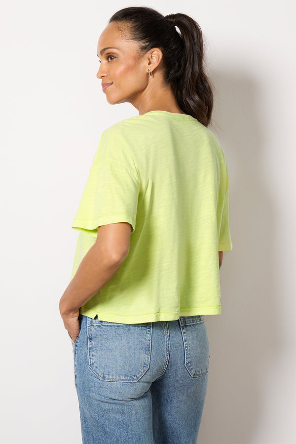 Everve Oaklynn Washed Henley Lime
