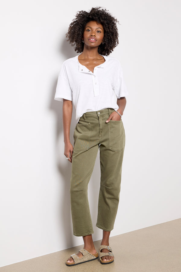 Everve Oaklynn Washed Henley White