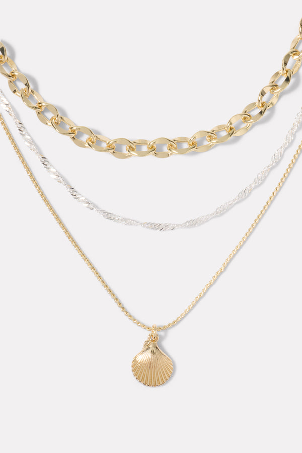 Everve Oceana Layered Necklace Gold/Silver