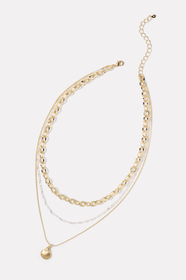 everve Oceana Layered Necklace Gold/Silver
