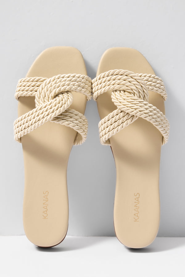 Everve Olas Corded Infinity Sandal Oat