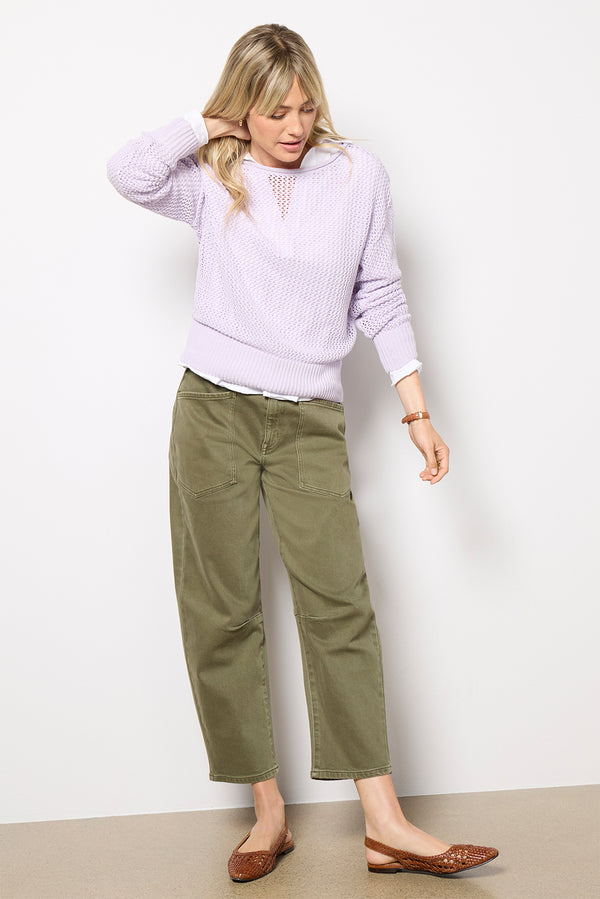 Everve Open Knit Sweater Orchidpetal