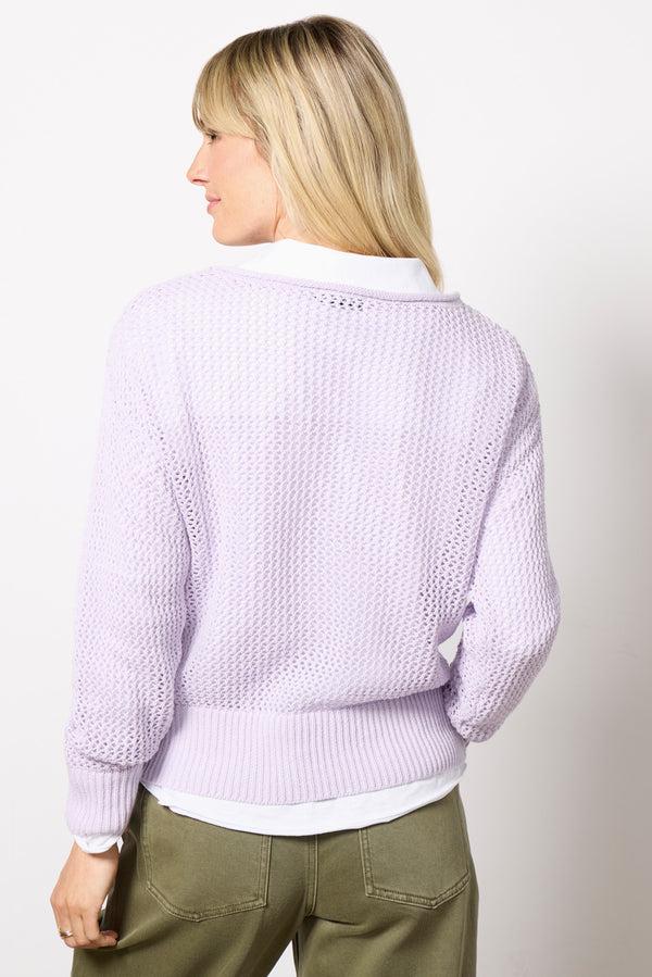 Everve Open Knit Sweater Orchidpetal