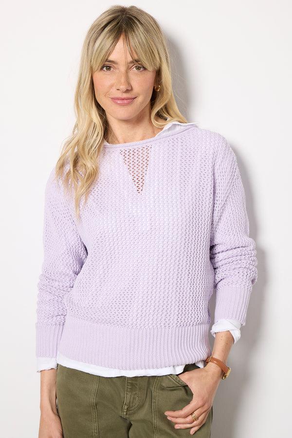 everve Open Knit Sweater Orchidpetal