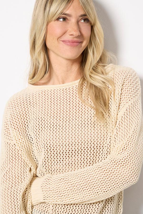 Everve Open Knit Sweater Sandshell