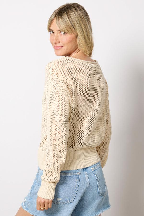 Everve Open Knit Sweater Sandshell