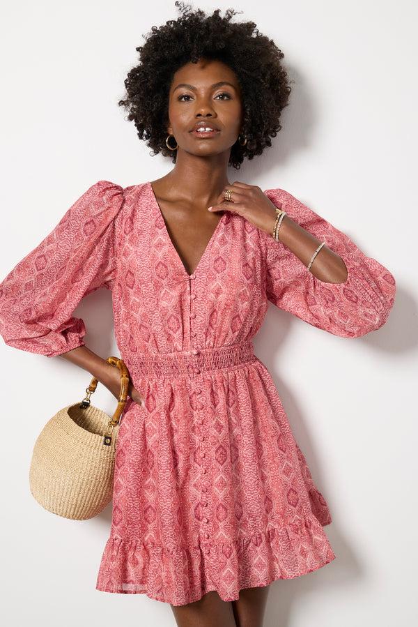 Everve Ophelie Dress Darkpinkmulitpe