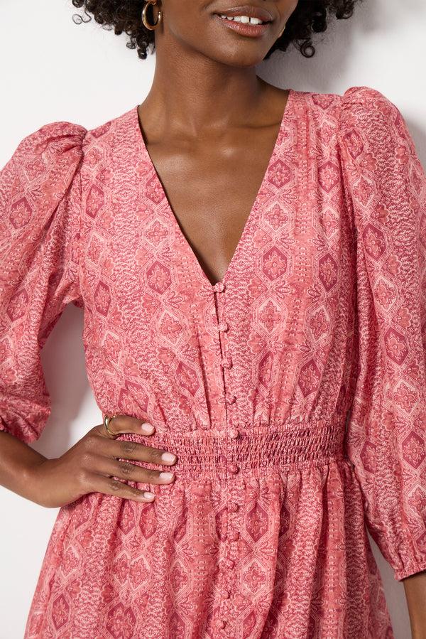 Everve Ophelie Dress Darkpinkmulitpe