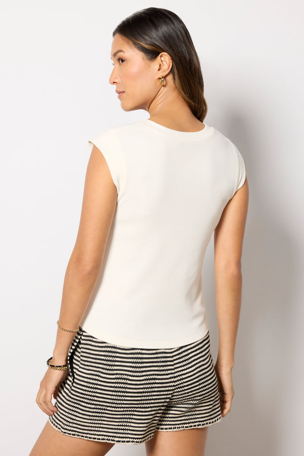 Everve Oro Ribbed Tee Whisperwhite