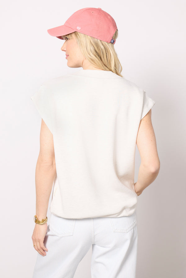 Everve Otis Sleeveless Sweat Ivorymarl