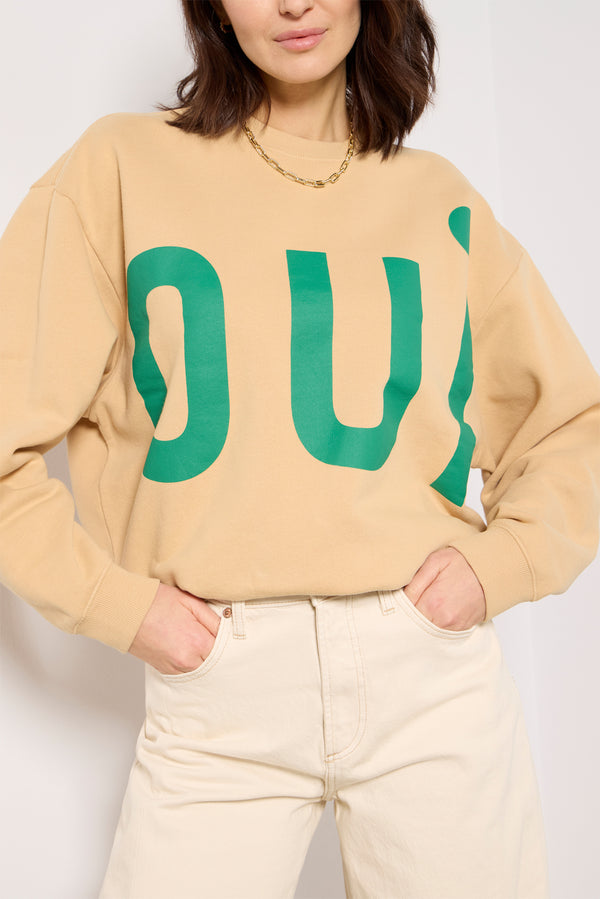 Everve Oui Oversized Sweatshirt Sand
