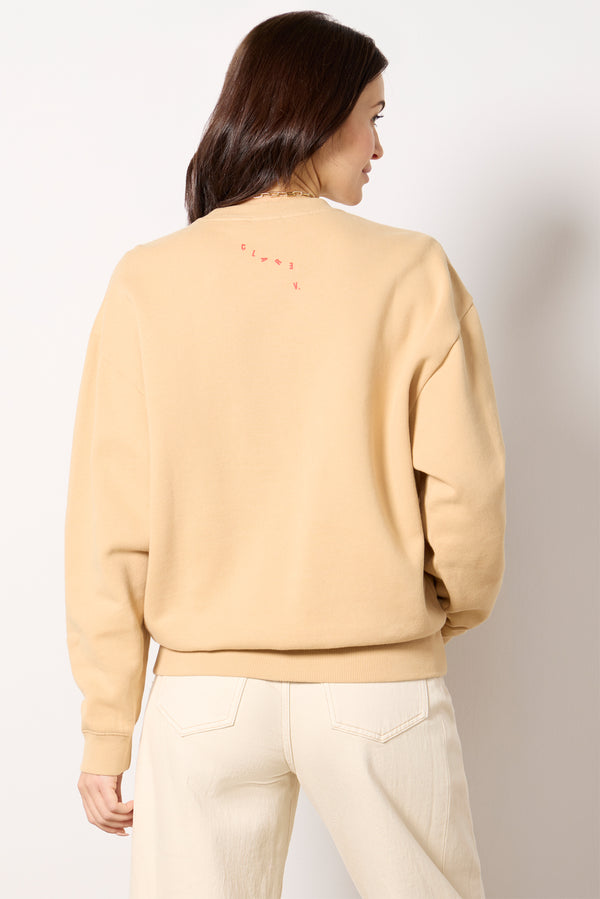 Everve Oui Oversized Sweatshirt Sand