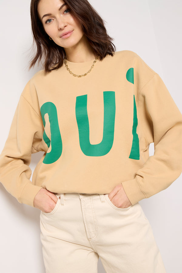 everve Oui Oversized Sweatshirt Sand