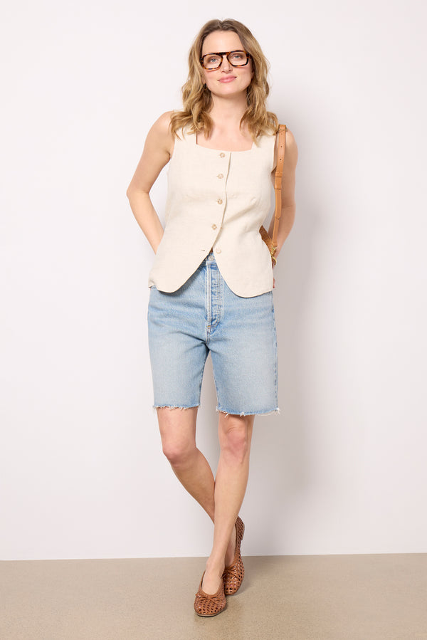 Everve Outsmart Square Neck Vest Flax