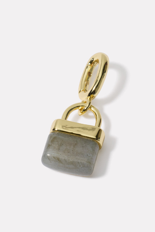 everve Padlock Parker Charm - Labradorite Gold