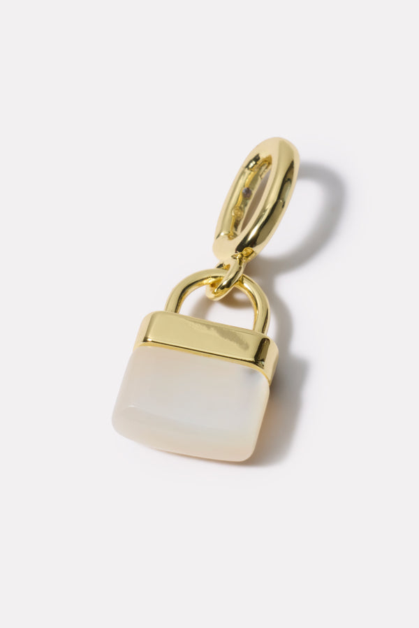 everve Padlock Parker Charm - Mother of Pearl Gold