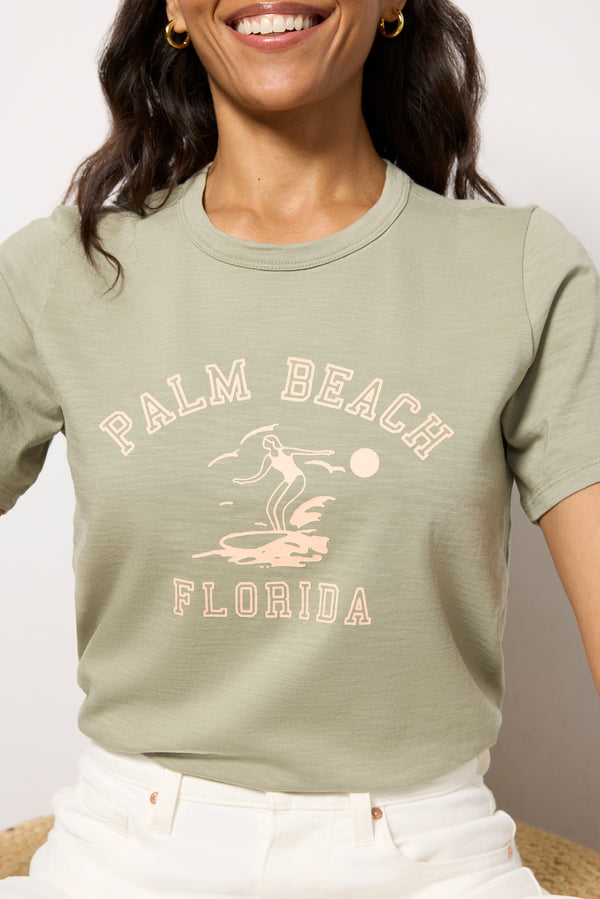 Everve Palm Beach Sunwashed Crew Tee Coastalsage