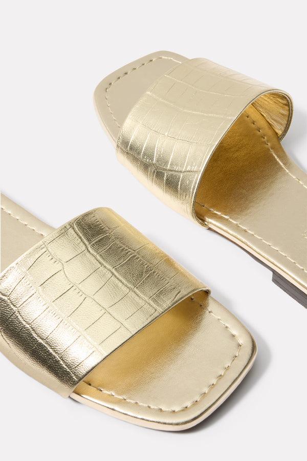 Everve Paris Croco Slide Gold