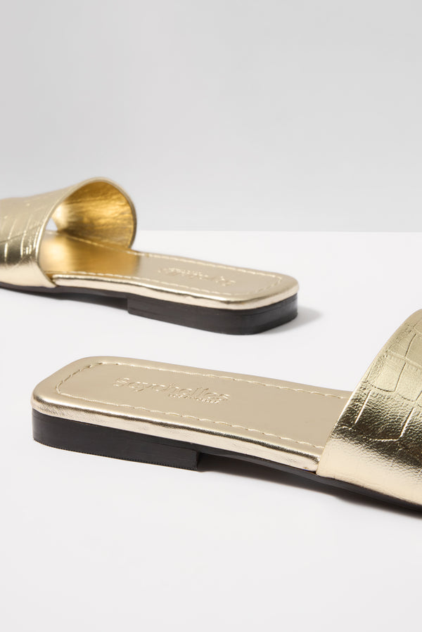 Everve Paris Croco Slide Gold