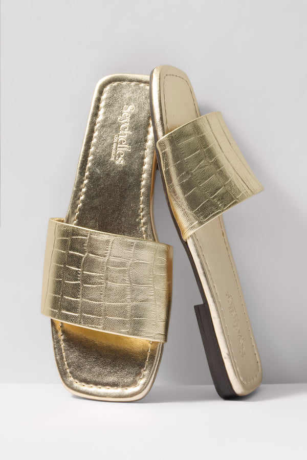 everve Paris Croco Slide Gold