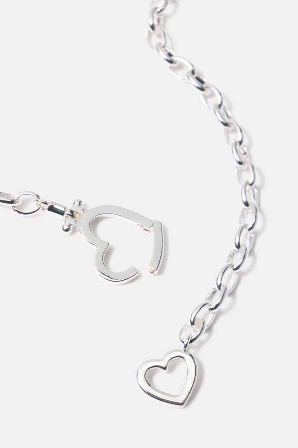 Everve Parker Heart Necklace Silver
