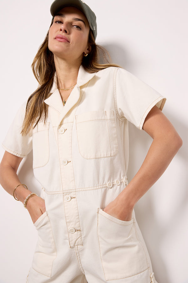 everve Parker Romper Ecru