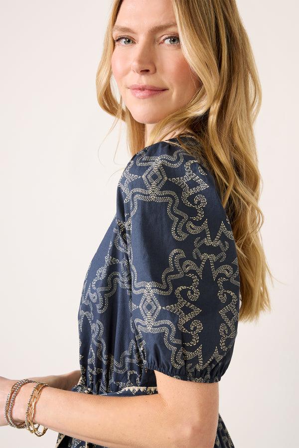 Everve Paxton Dress Navy/Ivoryrodeo