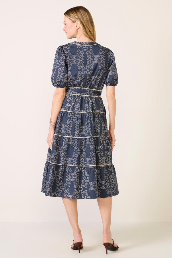 Everve Paxton Dress Navy/Ivoryrodeo