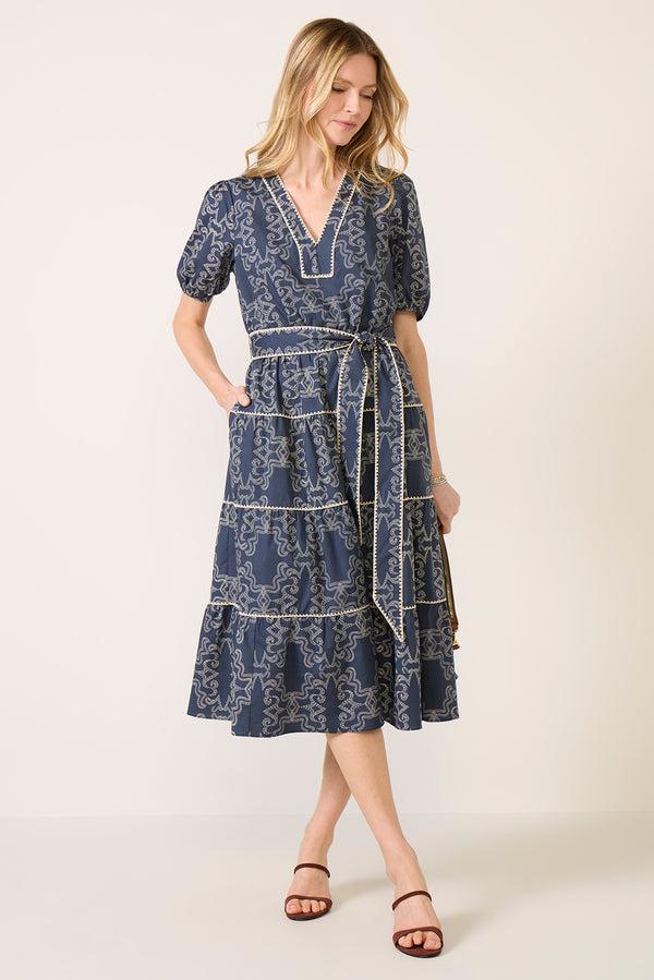 everve Paxton Dress Navy/Ivoryrodeo