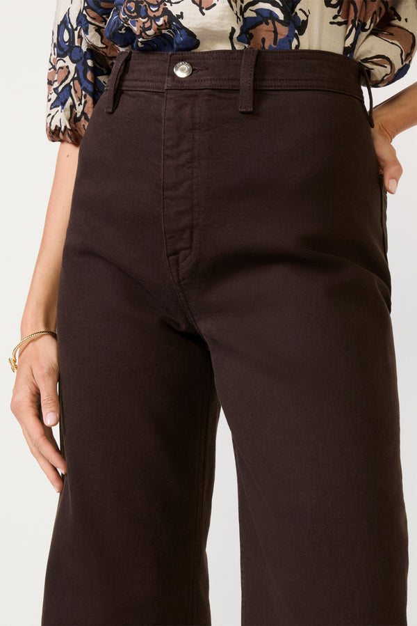 Everve Penny Wide Leg Jean Mocha