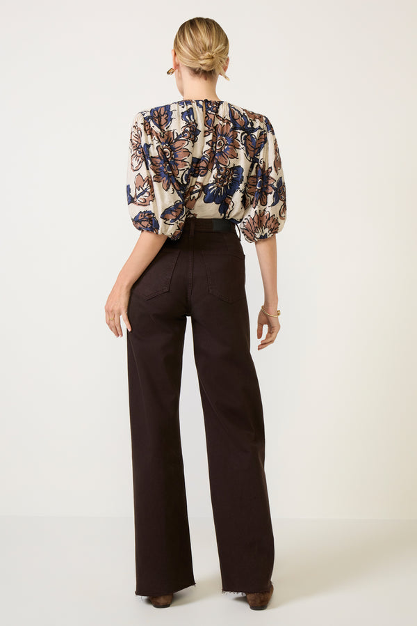 Everve Penny Wide Leg Jean Mocha