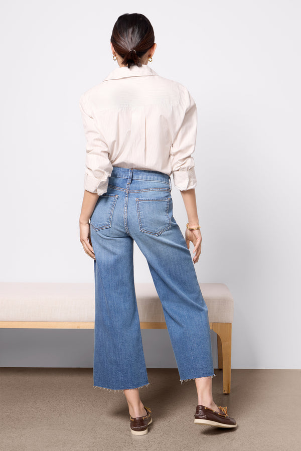 Everve Petite Meg Wide Leg Raw Hem Milestone