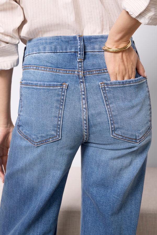 Everve Petite Meg Wide Leg Raw Hem Milestone